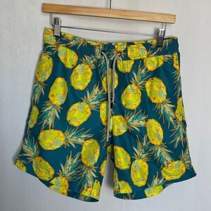 Maagic Men's Pineapple Print Swim Shorts Size S Travel Lined Swim Vacation EUC